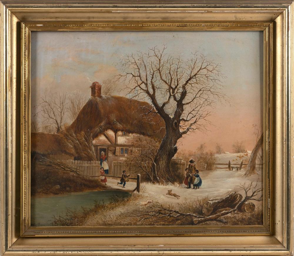 WINTER LANDSCAPE 19TH CENTURY OIL 350427