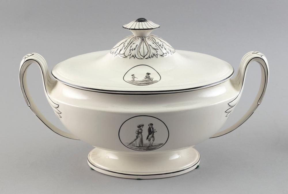 CREAMWARE COVERED SOUP TUREEN 20TH