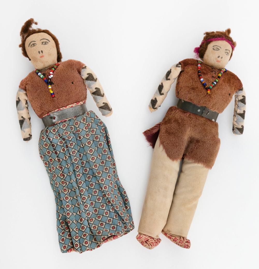 TWO NATIVE AMERICAN CLOTH DOLLS 350495