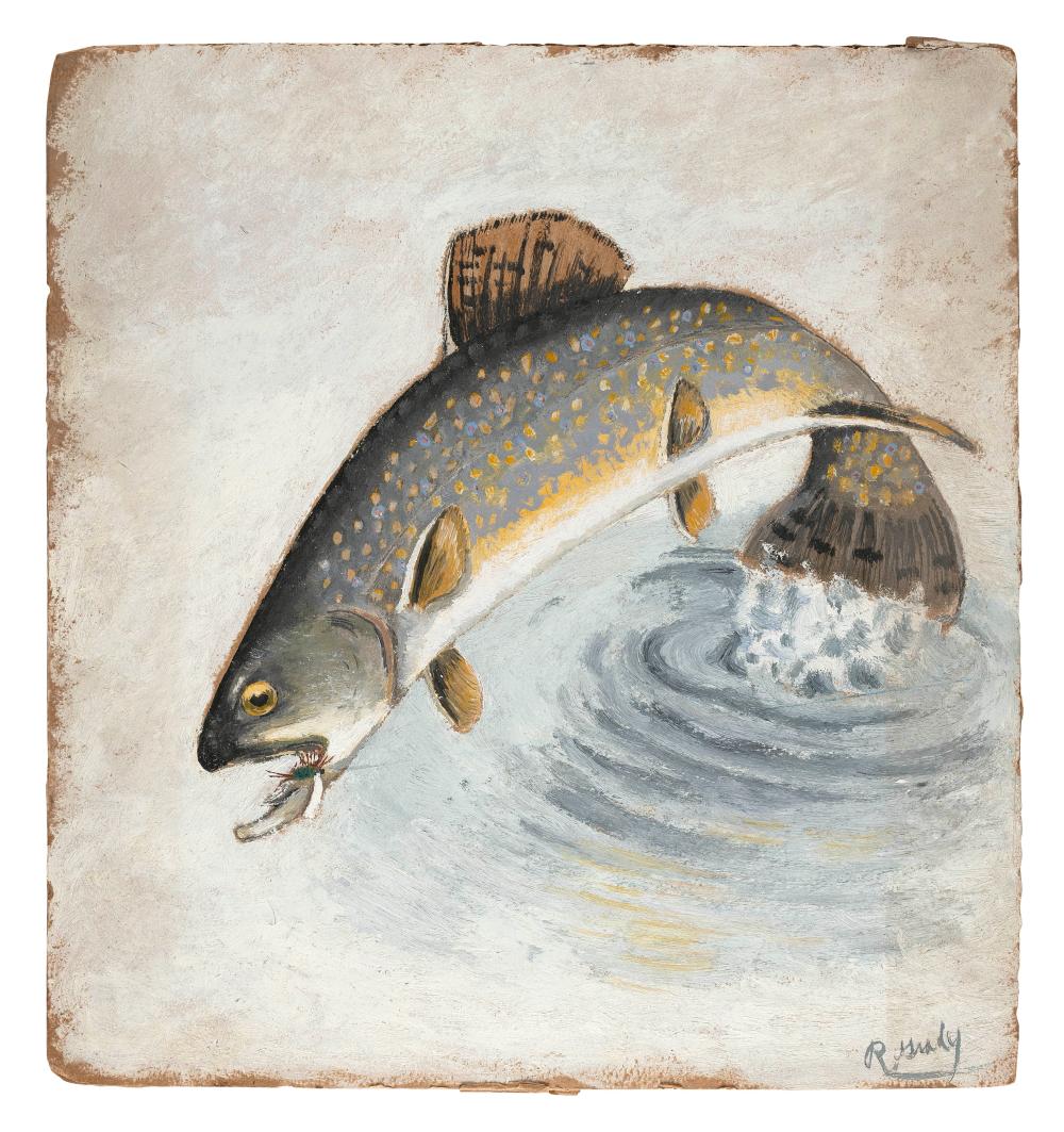 PAINTING OF A BROOK TROUT 20TH