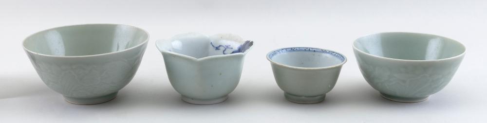 FOUR CHINESE CELADON PORCELAIN 3504e3