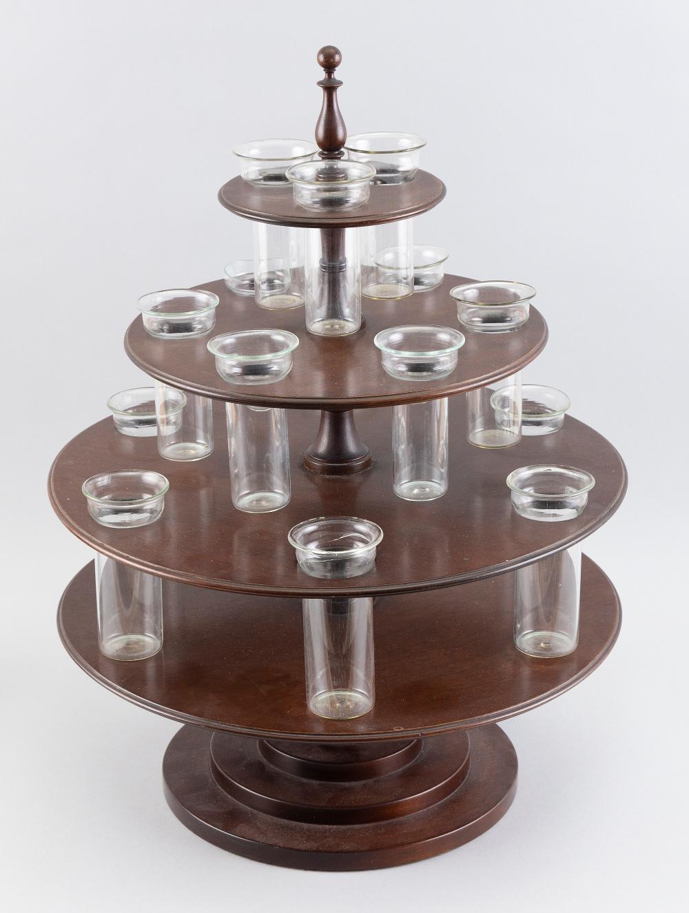 FOUR TIER MAHOGANY CENTERPIECE 3504ea