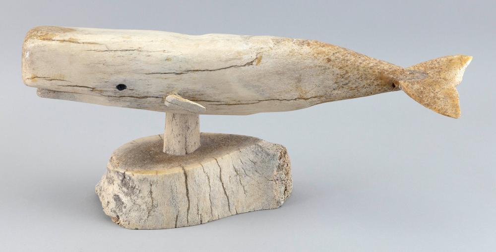 * CARVED WHALEBONE SPERM WHALE