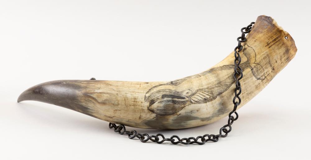 STEER HORN ENGRAVED WITH A RIGHT