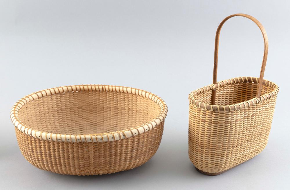 TWO OVAL NANTUCKET-STYLE BASKETS