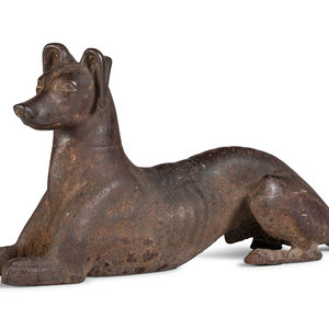 A Cast Iron Recumbent Whippet 19th 350618