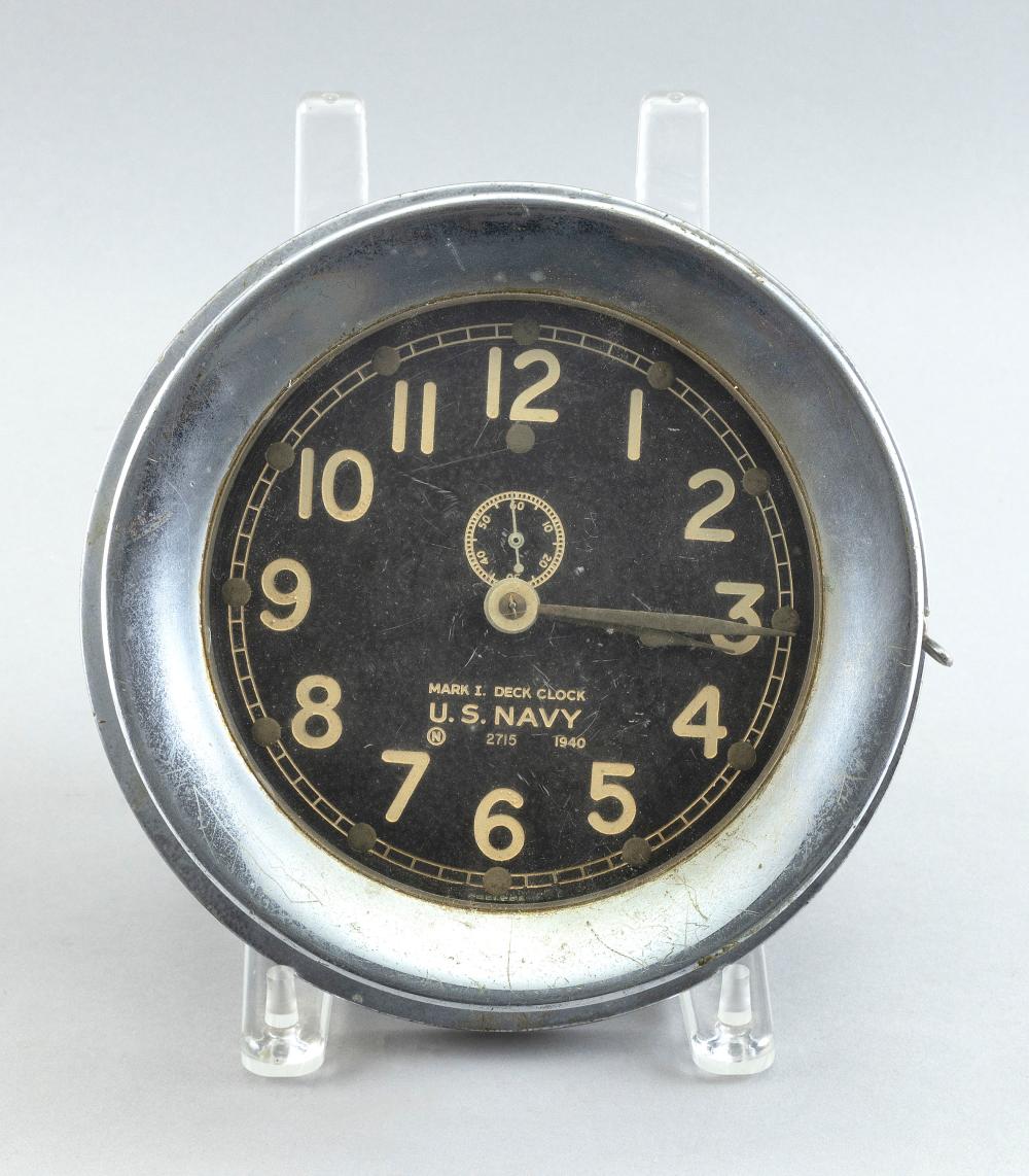 US. NAVY MARK I DECK CLOCK CIRCA 1940