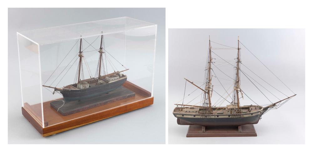 TWO MODELS OF SAILING VESSELS FIRST