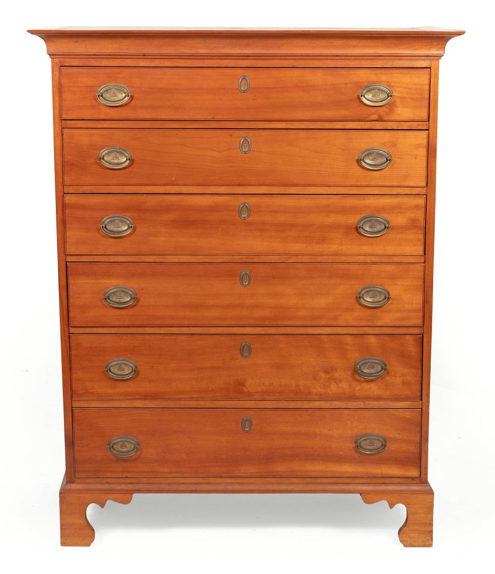 CHIPPENDALE TALL CHEST CIRCA 1790