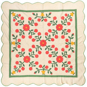 A Basket of Flowers Pattern Quilt with