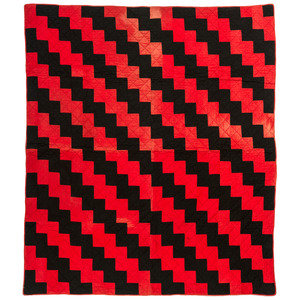 A Red and Black Pieced Zig Zag 350728