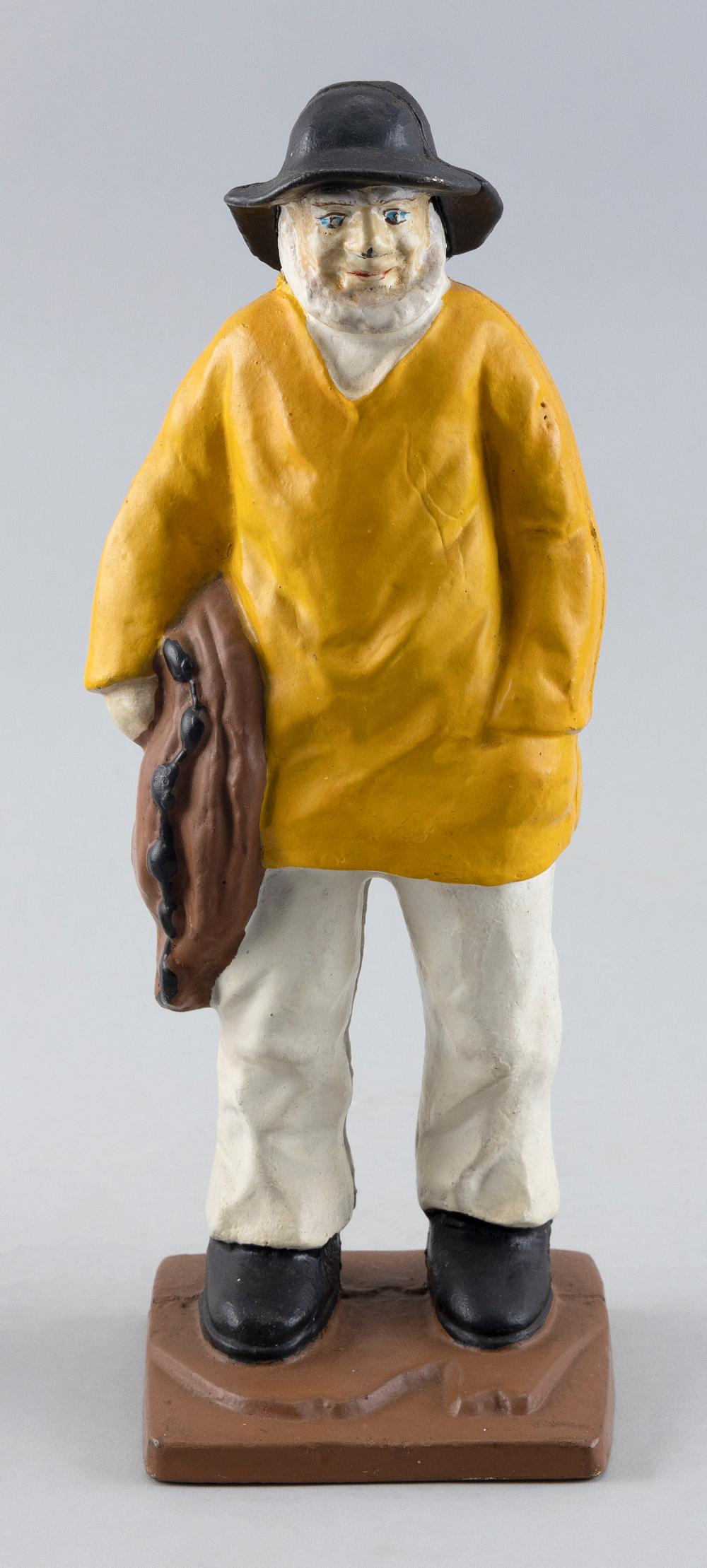 PAINTED CAST IRON FIGURE OF AN