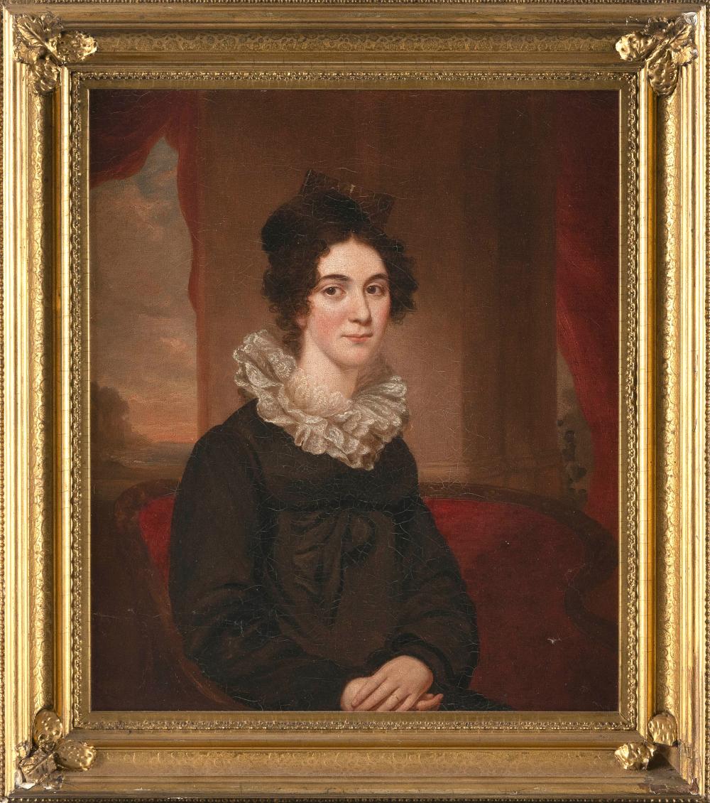 PORTRAIT OF A LADY CIRCA 1820 OIL