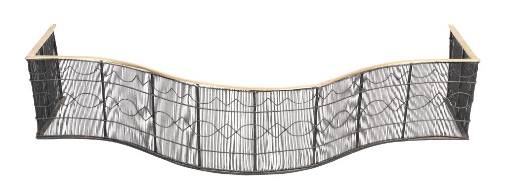 , BRASS AND WIRE SERPENTINE FIREPLACE