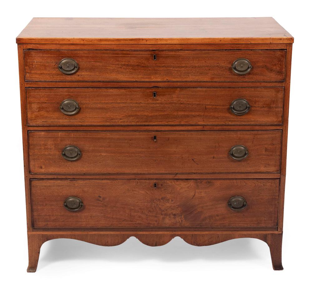 HEPPLEWHITE CHEST OF DRAWERS CIRCA