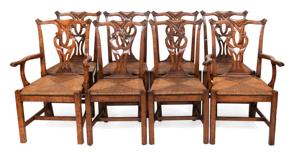 SET OF EIGHT CHIPPENDALE-STYLE