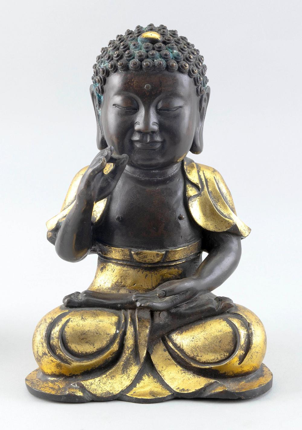 CHINESE GILT BRONZE BUDDHA 20TH 35088f