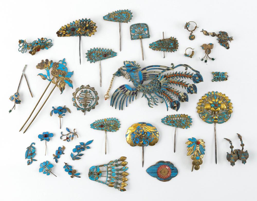ASSORTED KINGFISHER FEATHER HAIRPINS 350890