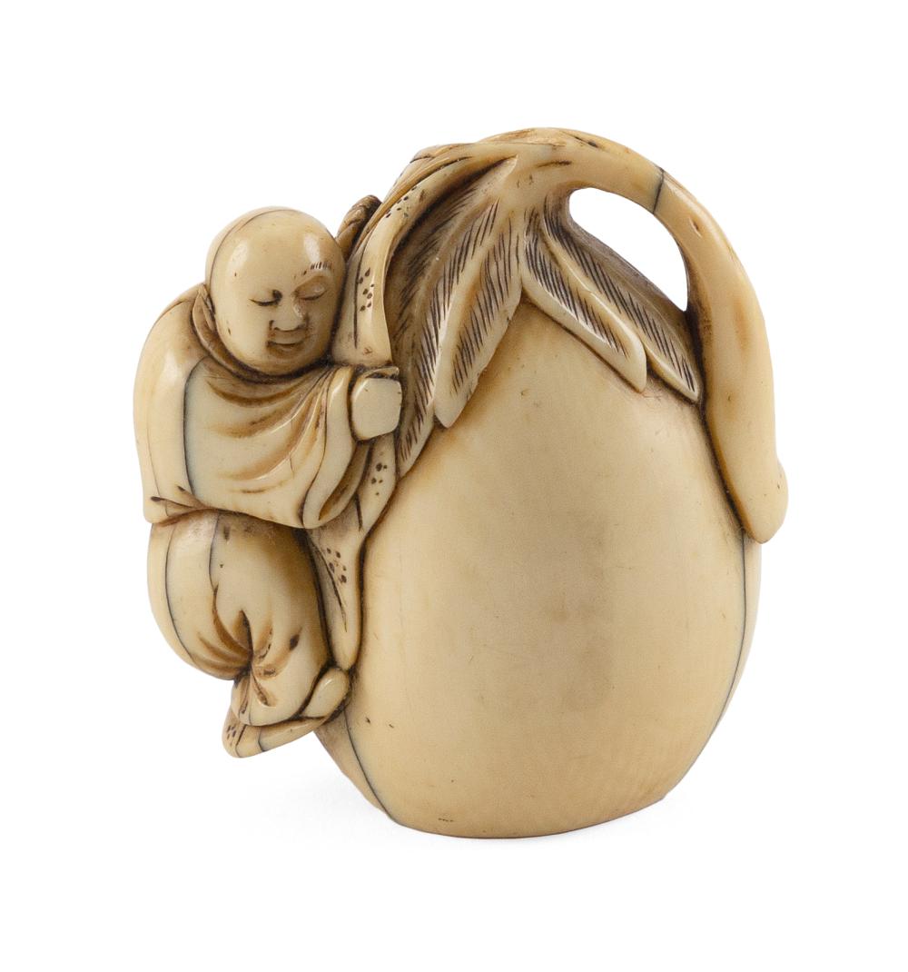 JAPANESE CARVED IVORY NETSUKE 19TH 3508ad