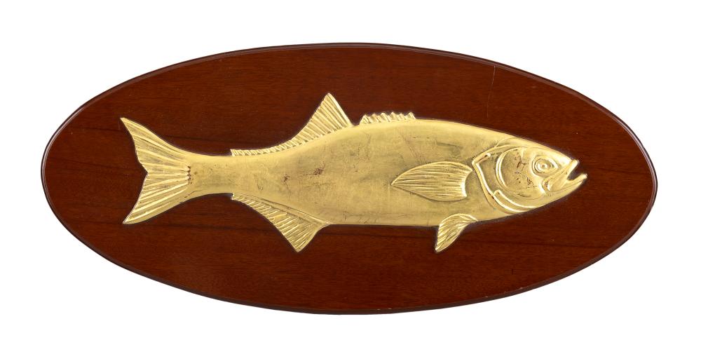 CARVED WOODEN BLUEFISH PLAQUE LATE 3508f1