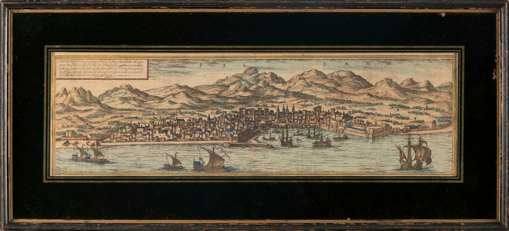 HAND COLORED ENGRAVING OF PALERMO 35090c