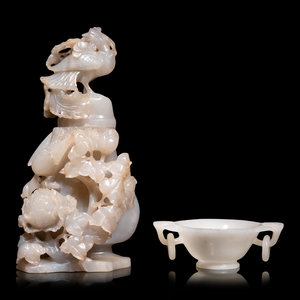 Two Chinese Carved Hardstone Vessels comprising 35090a