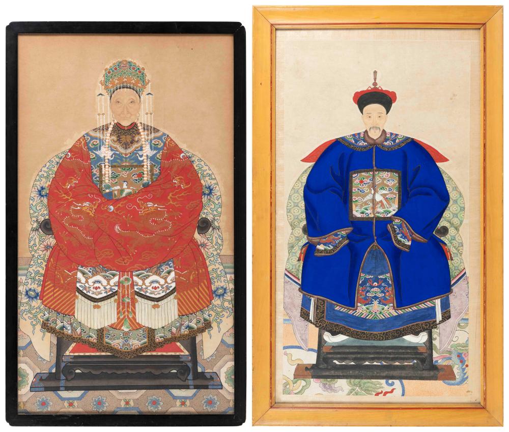 TWO CHINESE ANCESTRAL PORTRAITS 350912