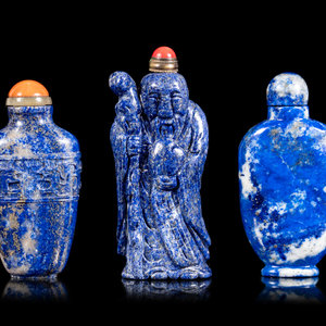 Three Lapis Lazuli Snuff Bottles 19TH 20TH 350932