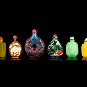 Six Chinese Glass Snuff Bottles 20TH 350948