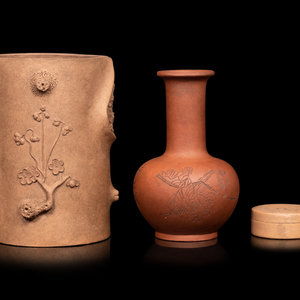 Three Chinese Yixing Zisha Pottery 35094c