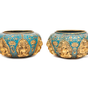 A Pair of Chinese Gilt Bronze Enameled 350966