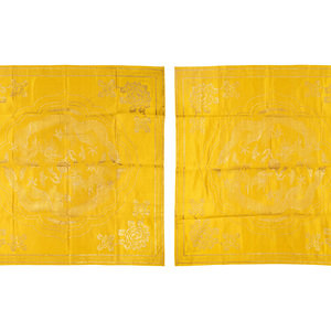 Two Chinese Yellow Embroidered 35097c