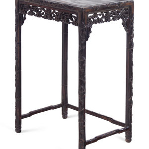 A Chinese Carved Rosewood Side