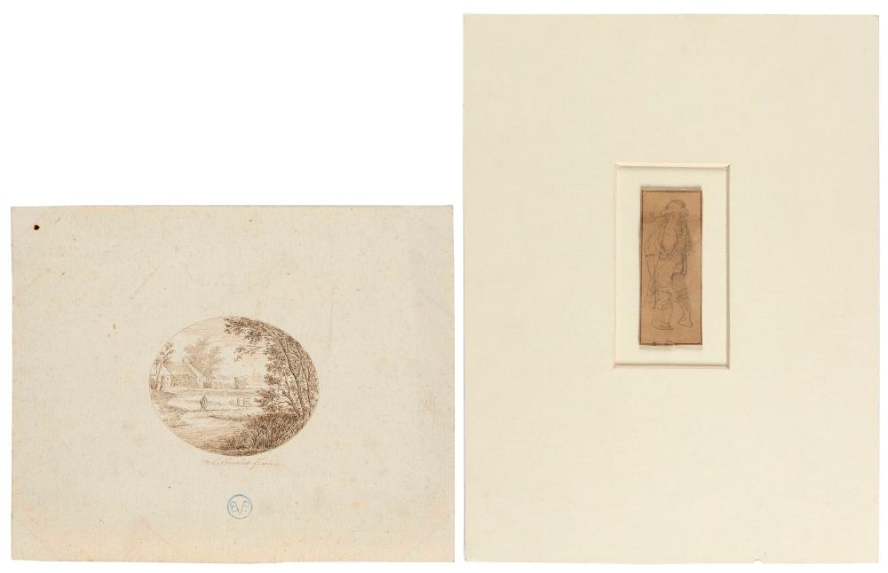 TWO DRAWINGS 18TH CENTURYTWO DRAWINGS  3509b4