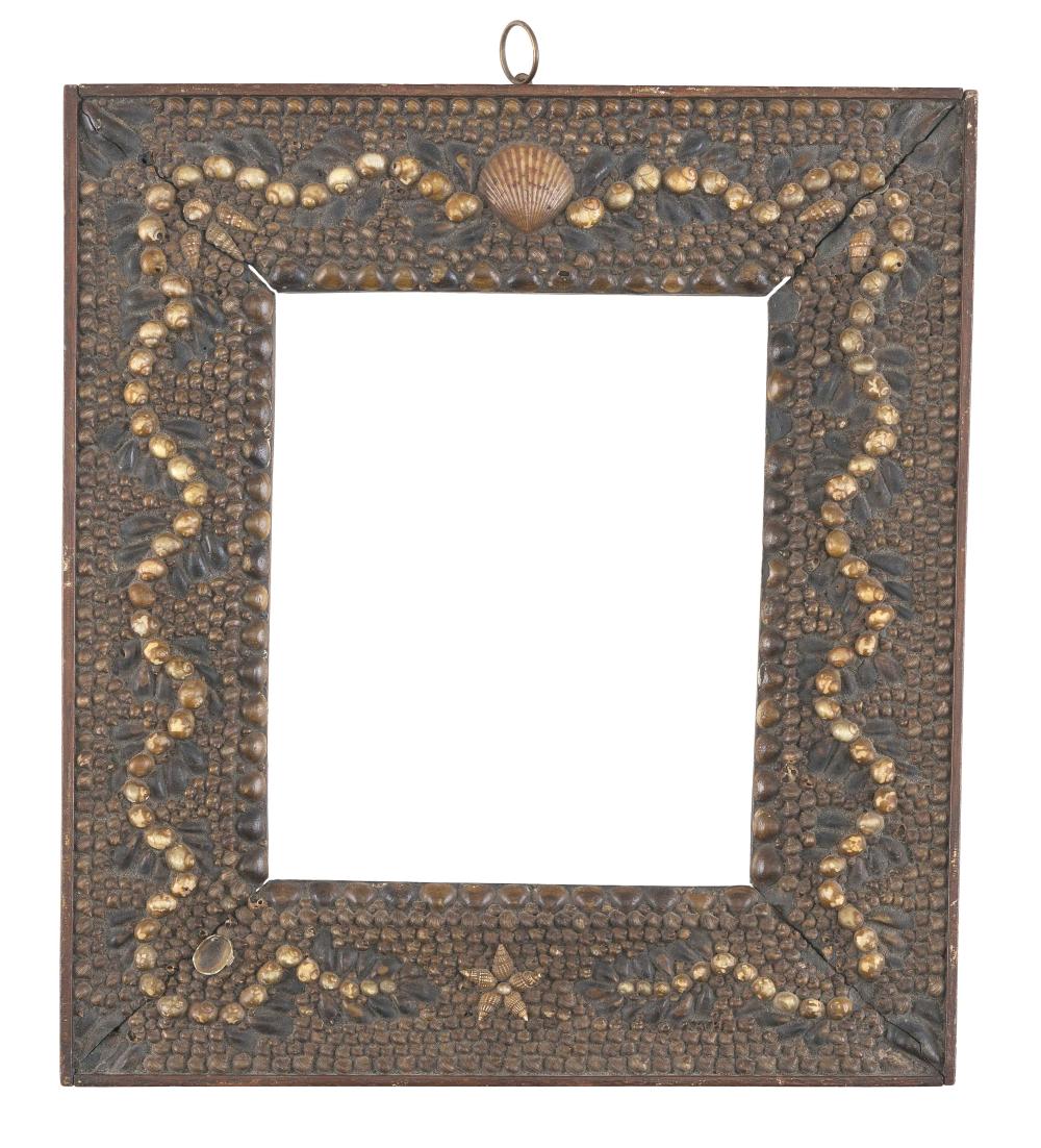 SHELLWORK PICTURE FRAME LATE 19TH