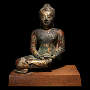 A Thai Gilt Decorated Bronze Figure 3509bf