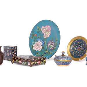 Seven Chinese and Japanese Cloisonné