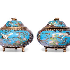 Two Pairs of Japanese Cloisonné
