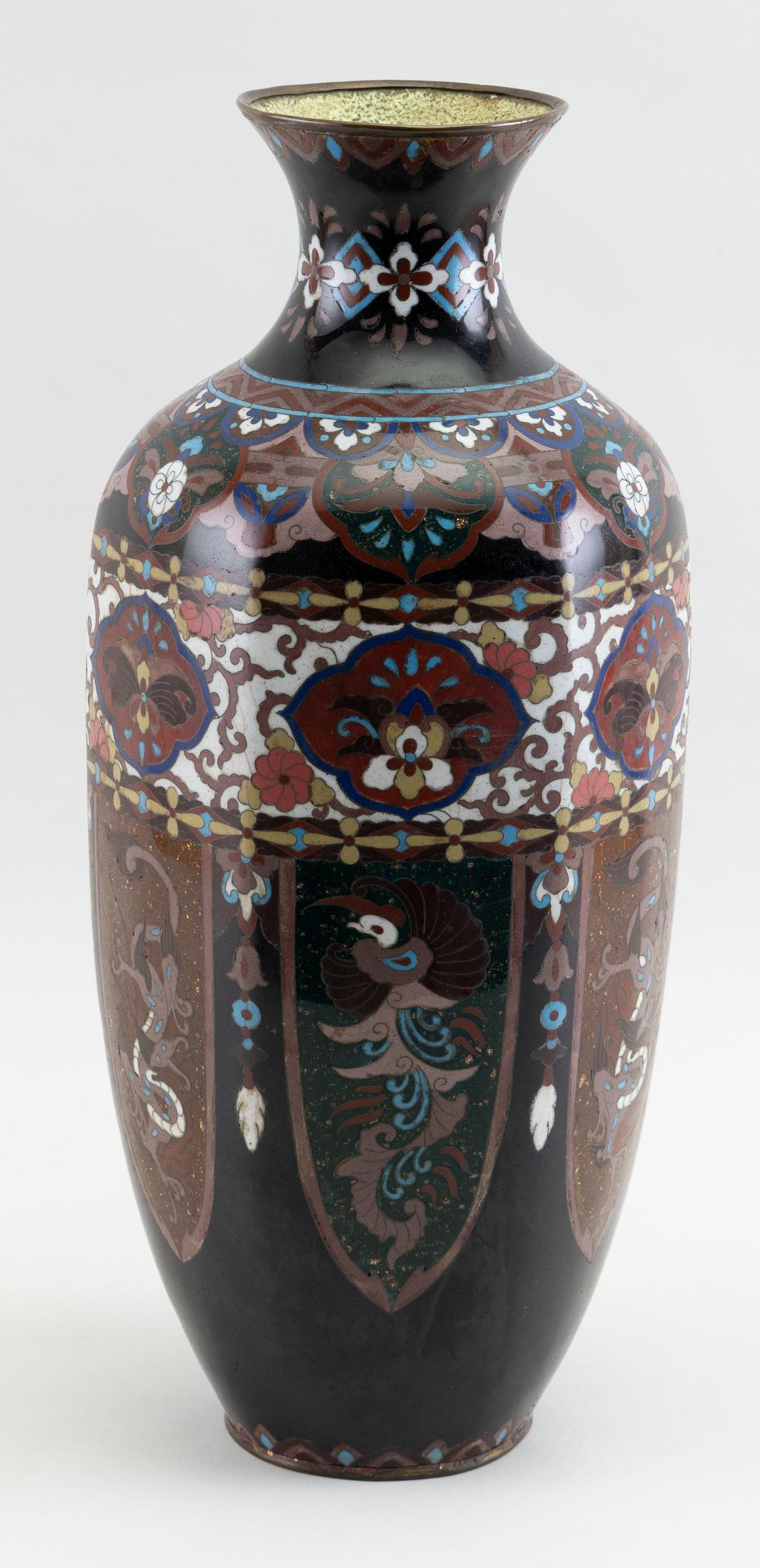 JAPANESE CLOISONN ENAMEL VASE 3509de