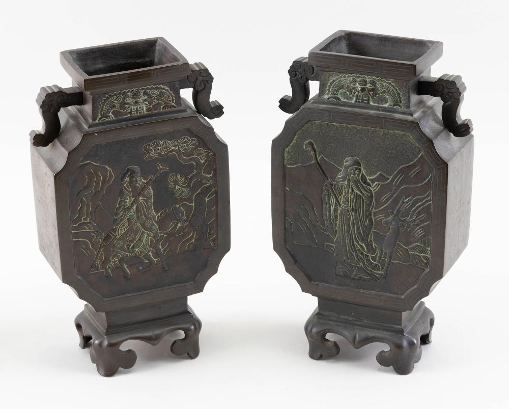 PAIR OF FRENCH INDOCHINESE BRONZE