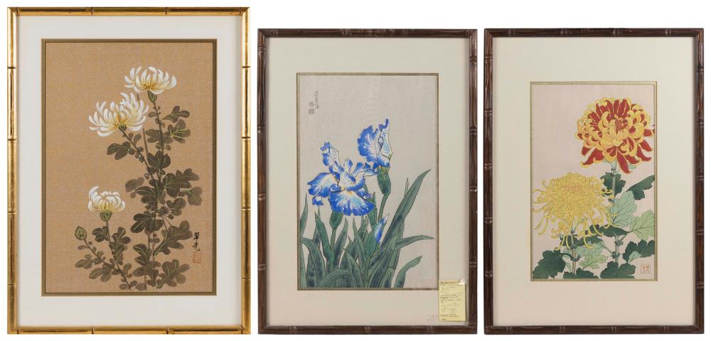 THREE JAPANESE FLORAL PRINTS EARLY