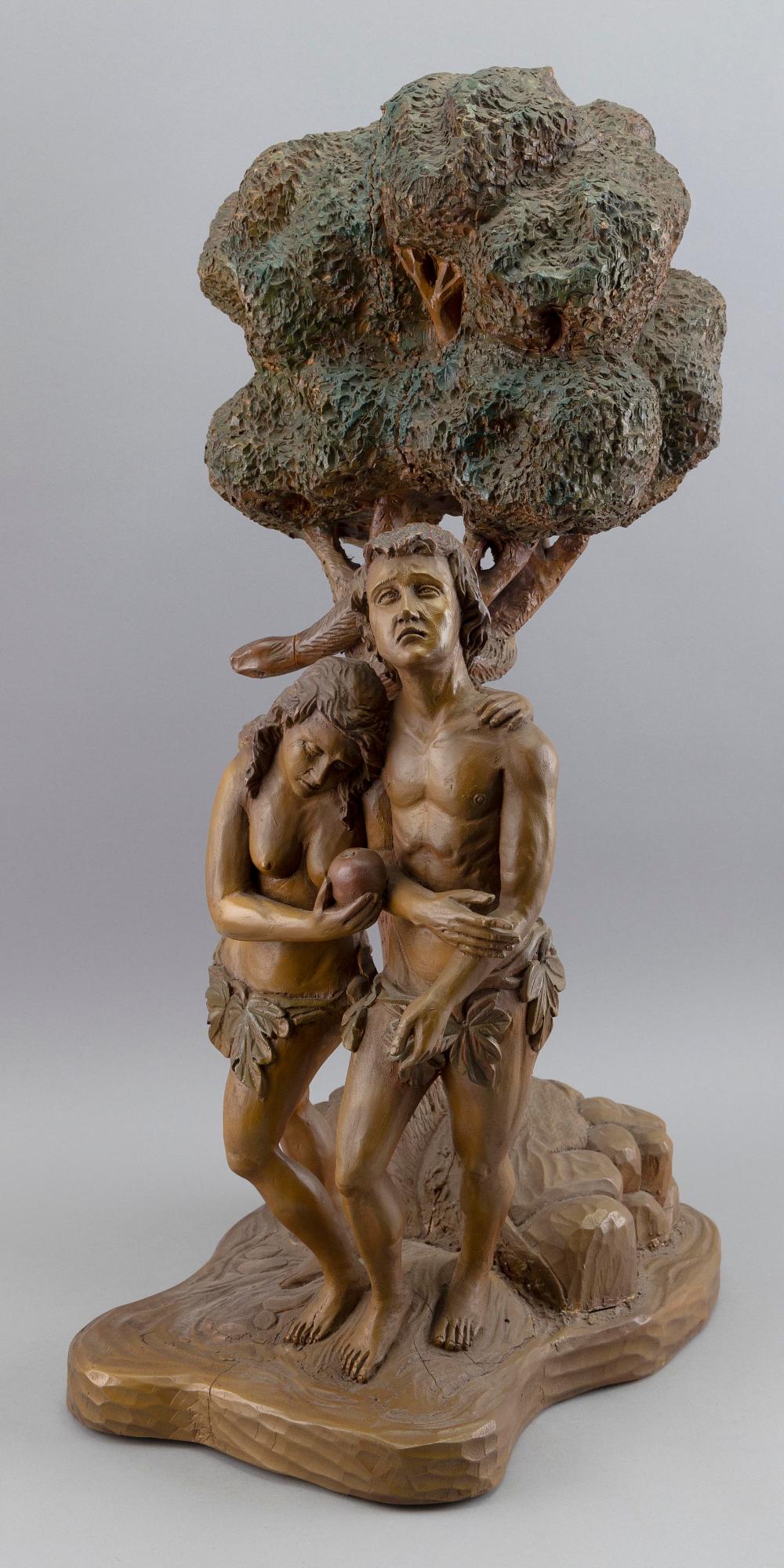 EXCEPTIONAL POLYCHROME WOOD SCULPTURE