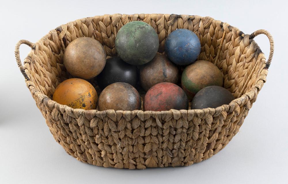 SET OF TEN BOCCE BALLS 20TH CENTURY