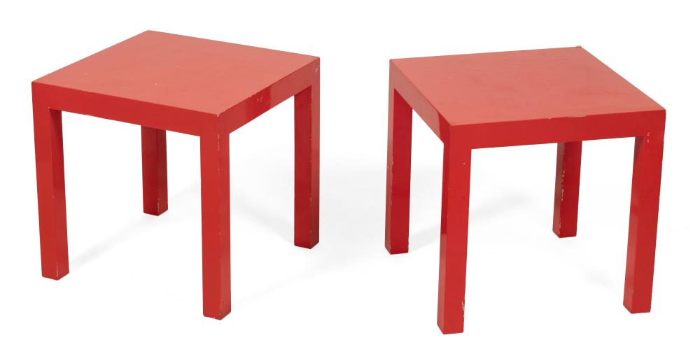 PAIR OF INTREX RED LACQUER SIDE