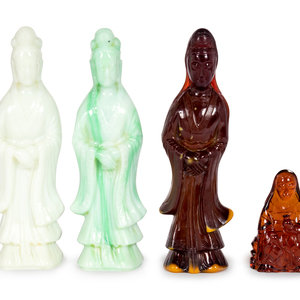 Four Chinese Glass Figures of Guanyin
18TH-19TH