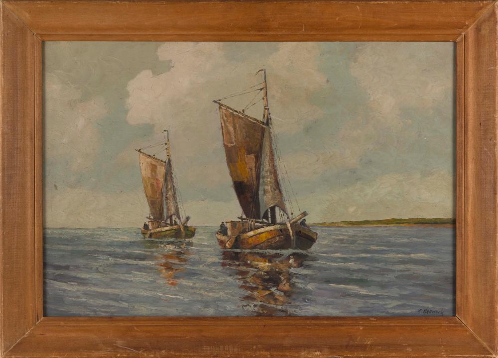 PAINTING OF TWO VESSELS AT SEA