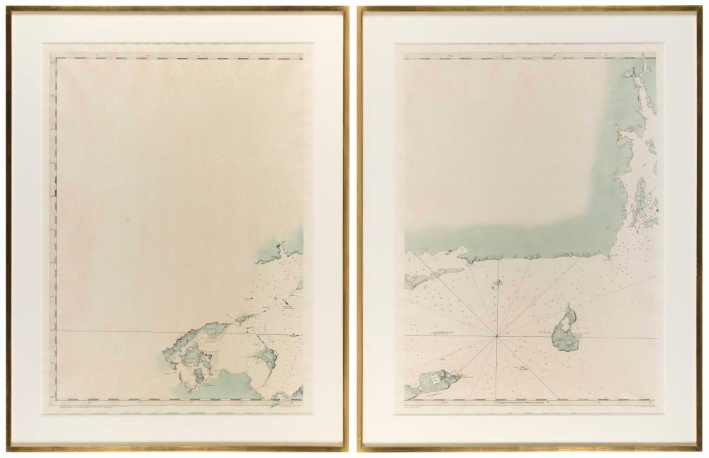 TWO REPRODUCTION CHARTS OF RHODE 350a65