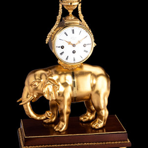 A French Gilt Bronze Elephant Clock  350a70