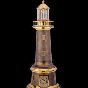 A Patinated and Gilt Bronze Lighthouse 350aa2