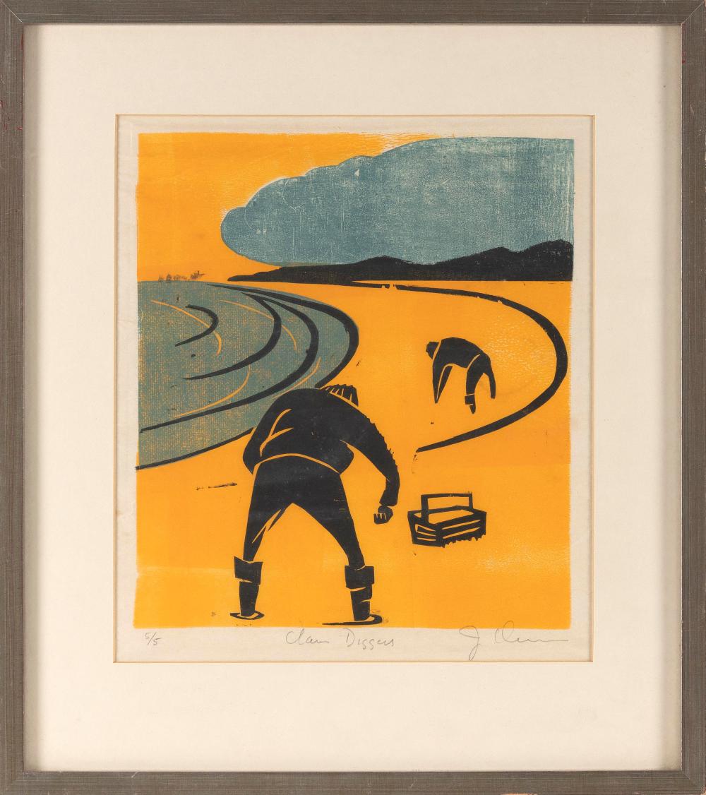  CLAM DIGGERS PRINT 20TH CENTURY 350abf